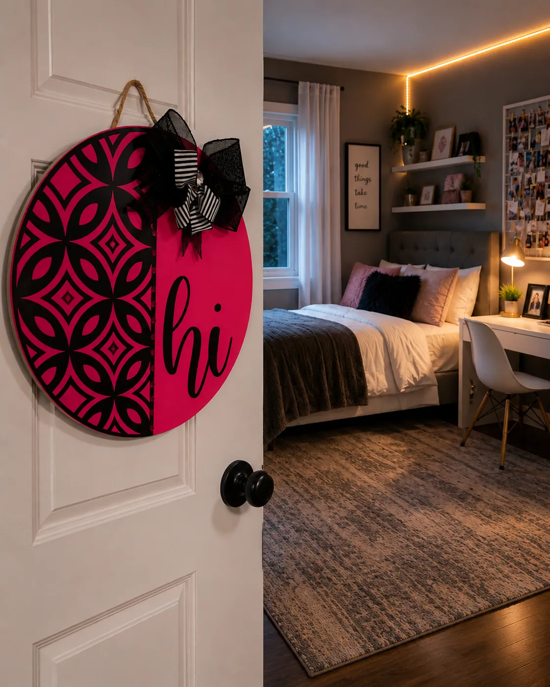 Hi Wooden Door Sign.