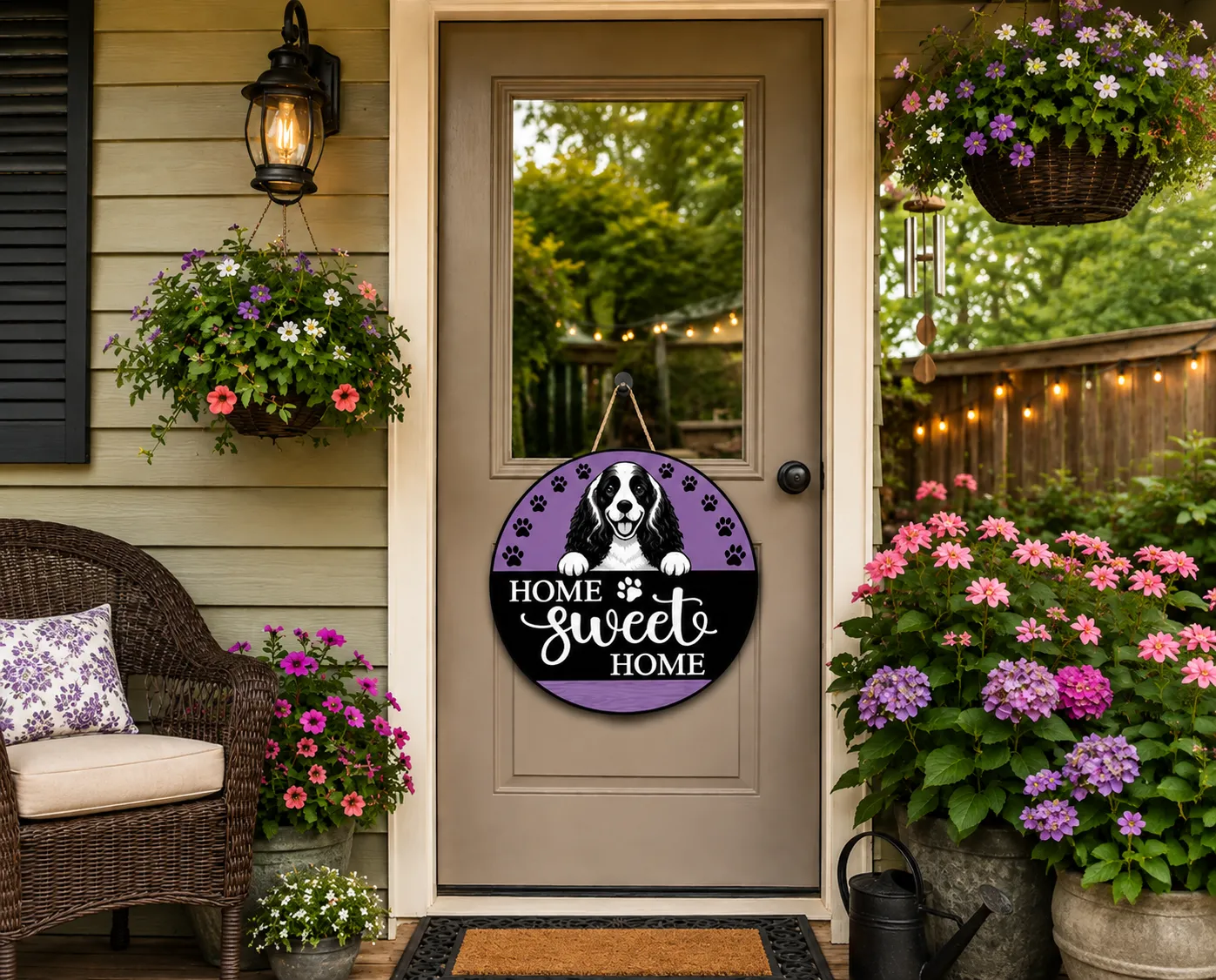 Home Sweet Home Dog Wooden Door